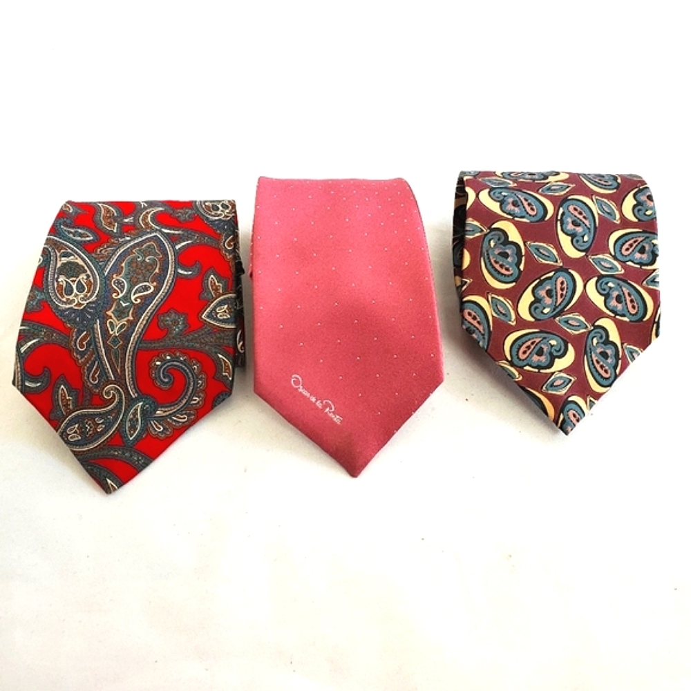 Vintage Oscar De la Renta Silk Tie Lot